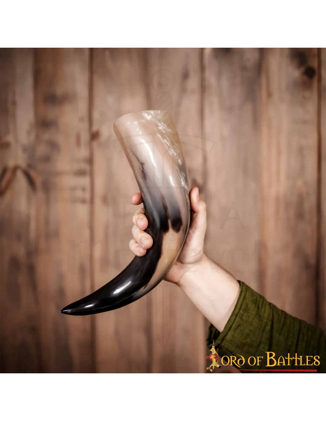 Cuerno vikingo para beber, extra largo, en asta de buey (2500 ml.)