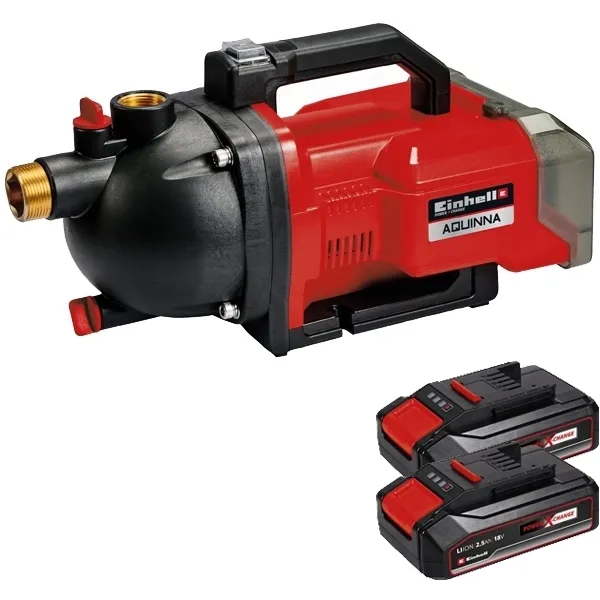 EINHELL  AQUINNA PXC  BOMBA DE JARDíN, SIN BATERíAS, 18 V,  AH, 3000 L / H + EINHELL  PXCTWINPACK CB  JUEGO DE 2 BATERíAS,