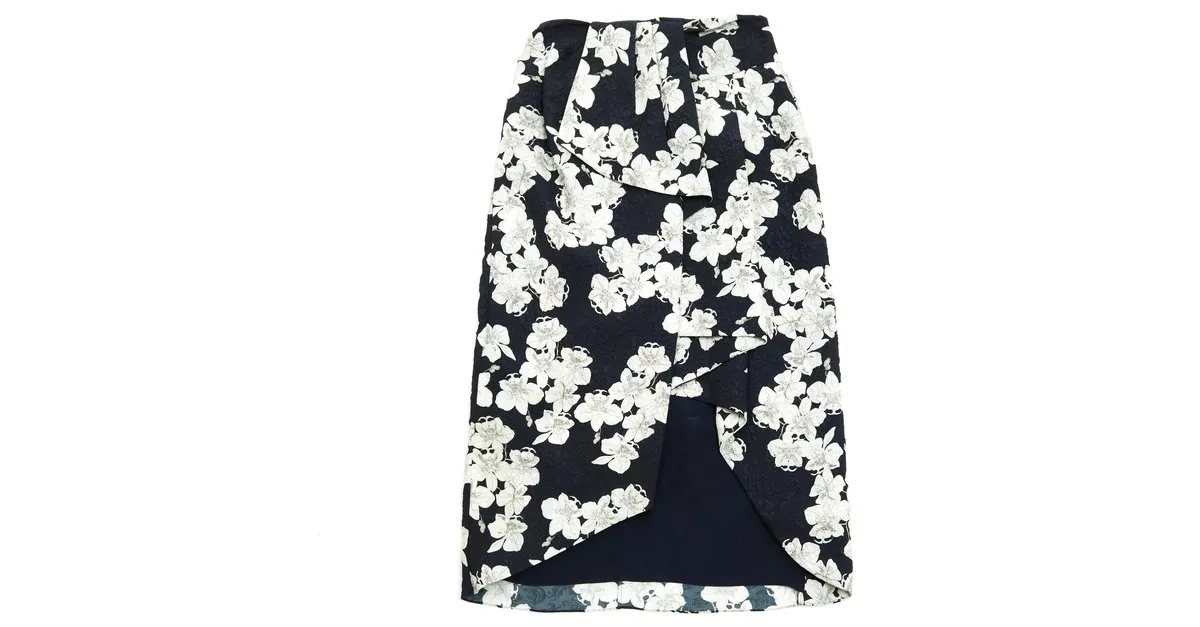 Erdem FLORES BLANCAS NEGRAS FR38 Negro Crudo 