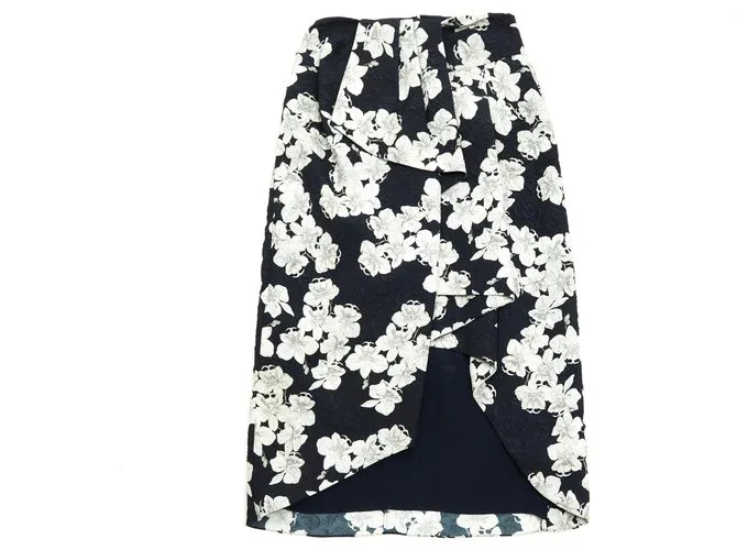 Erdem FLORES BLANCAS NEGRAS FR38 Negro Crudo 