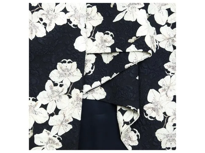 Erdem FLORES BLANCAS NEGRAS FR38 Negro Crudo 