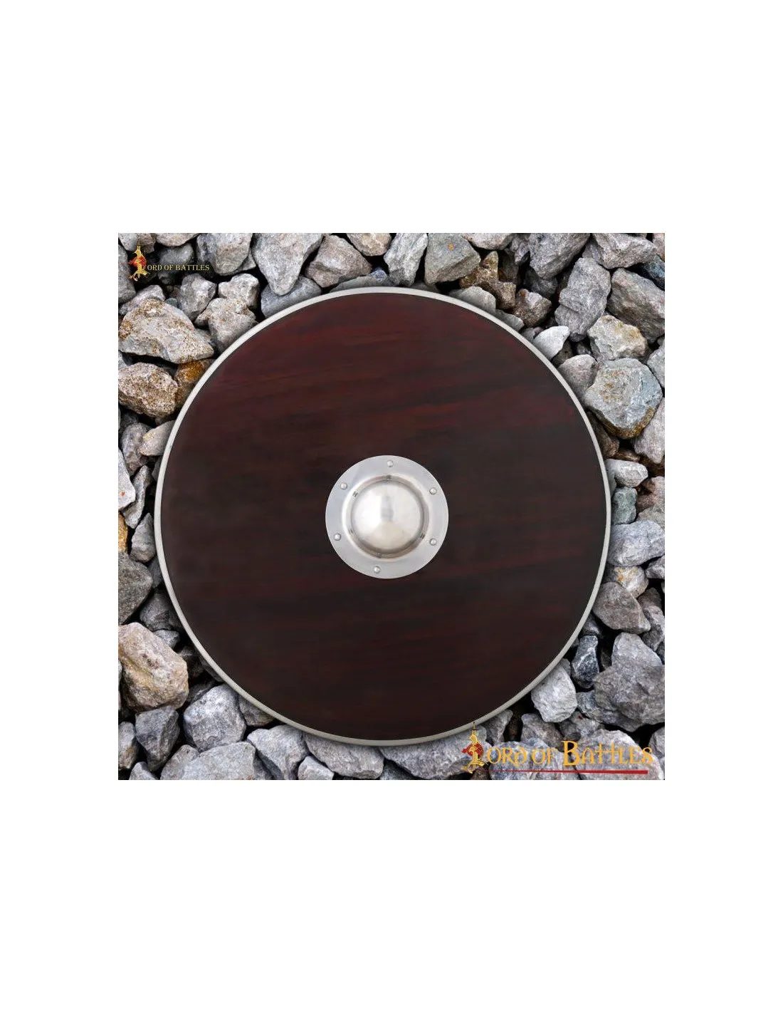 Escudo Guerrero Vikingo funcional en madera y acero (76 cm.)