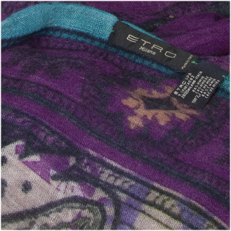 Etro Bufanda Morada Cachemir