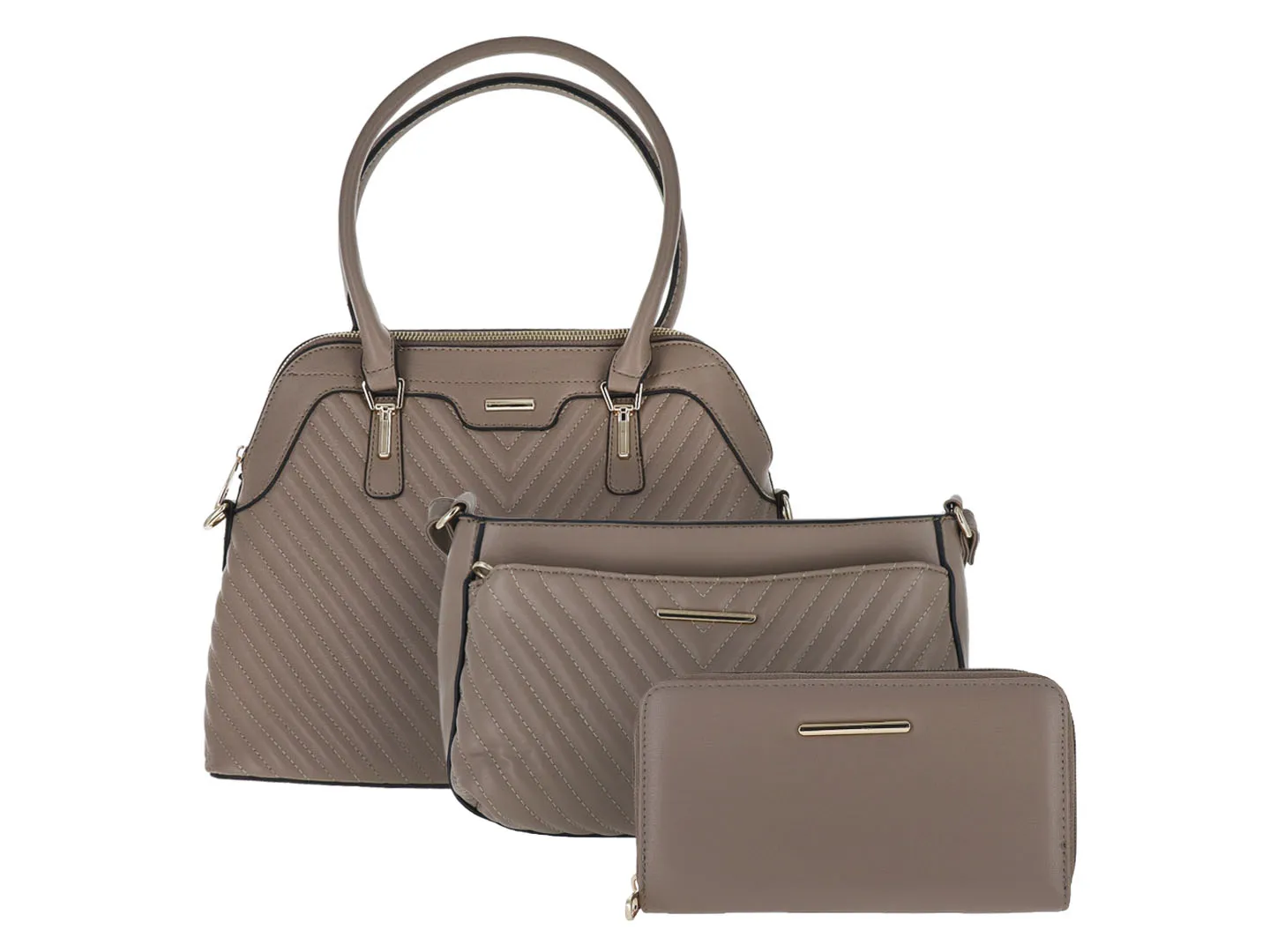 Fashion  2 Bags C1703 Taupe Set Unica          (000)
