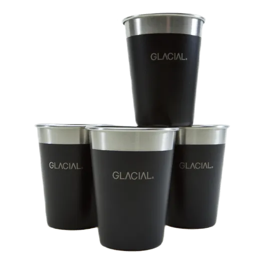 GLACIAL 4PACK MATTE BLACK CUP SET