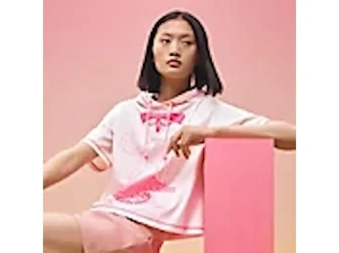 HERMÈS: "JUNGLE LOVE" Camiseta corta con capucha T. 40 Rosa 