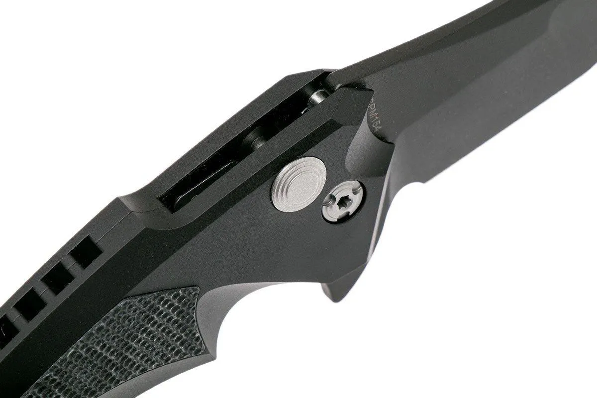 Hogue X5 3.5" Wharncliffe 34569 Buttonlock Flipper navaja, Black Finish