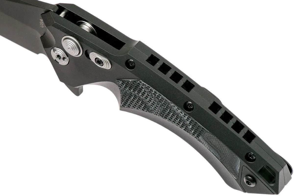Hogue X5 3.5" Wharncliffe 34569 Buttonlock Flipper navaja, Black Finish