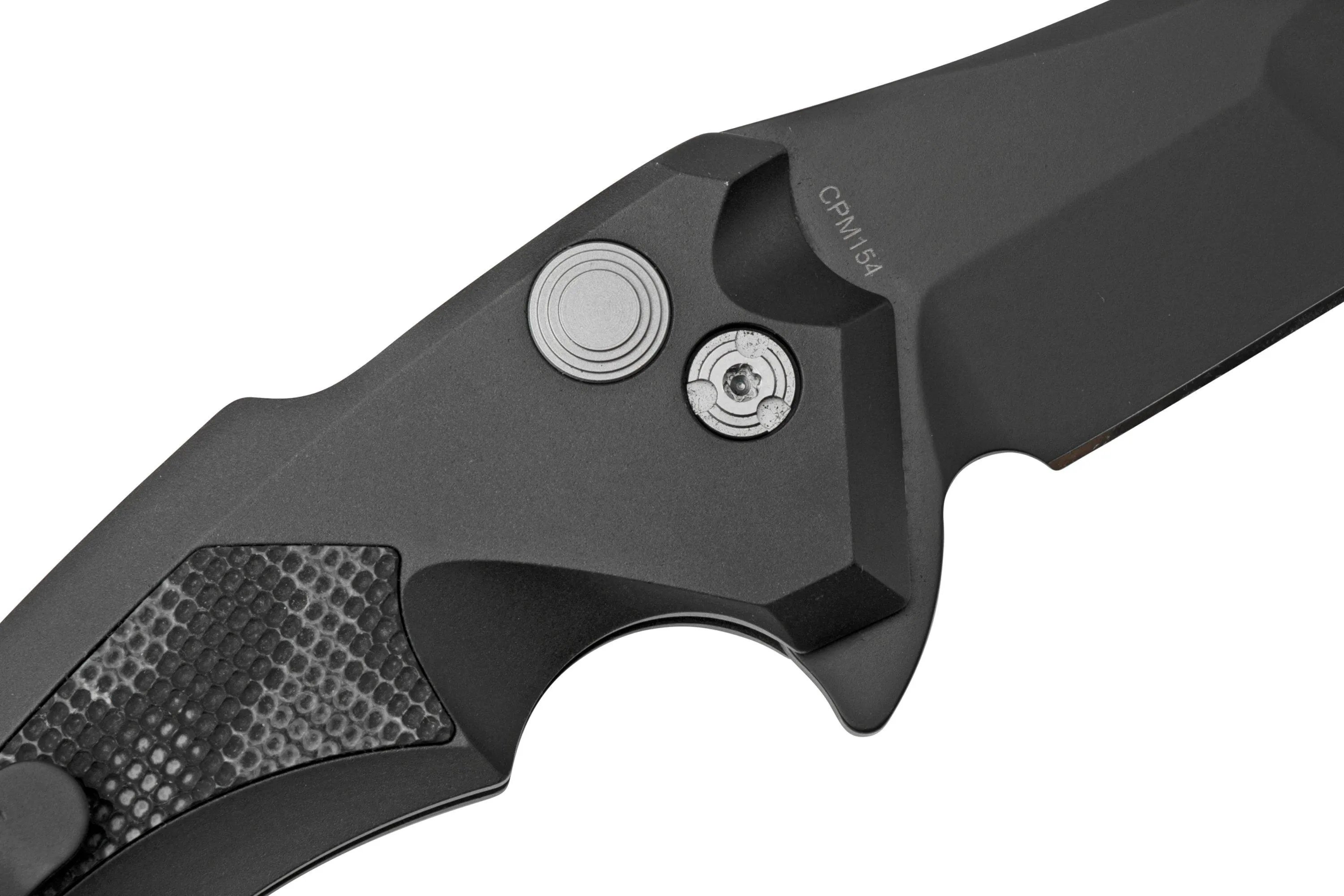 Hogue X5 3.5" Wharncliffe 34569 Buttonlock Flipper navaja, Black Finish