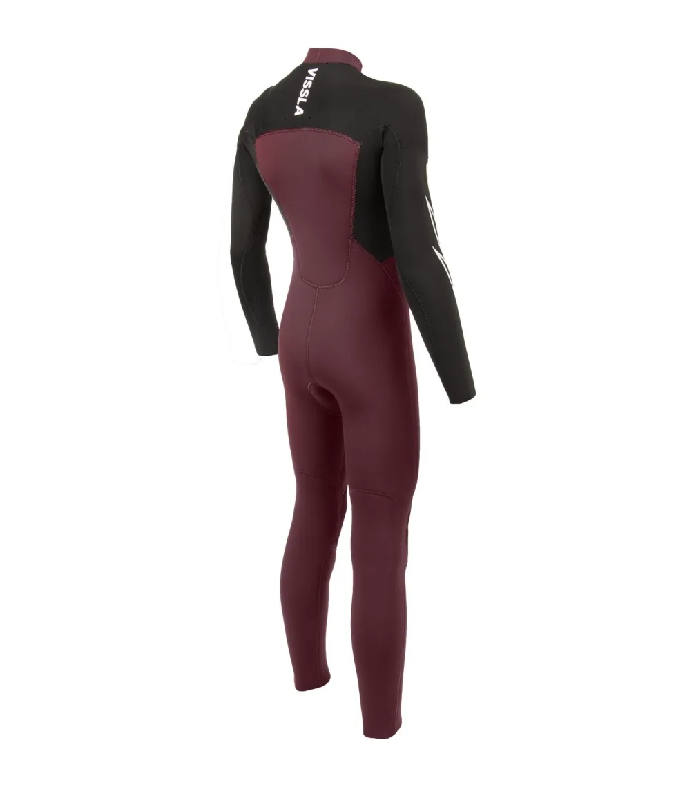 INTEGRAL PARA NIñO VISSLA 7 SEAS BOYS 32 BOLT FULL CHEST ZIP  WINE