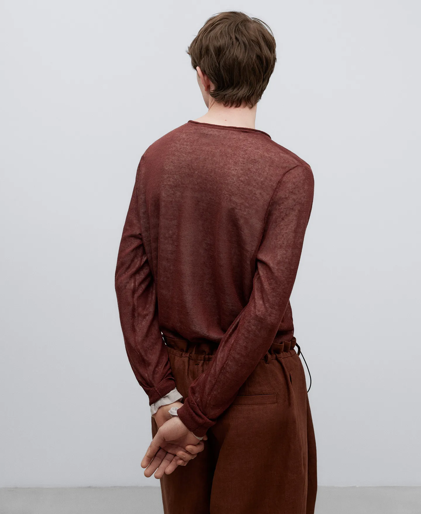 Jersey jaspeado marrón hombre