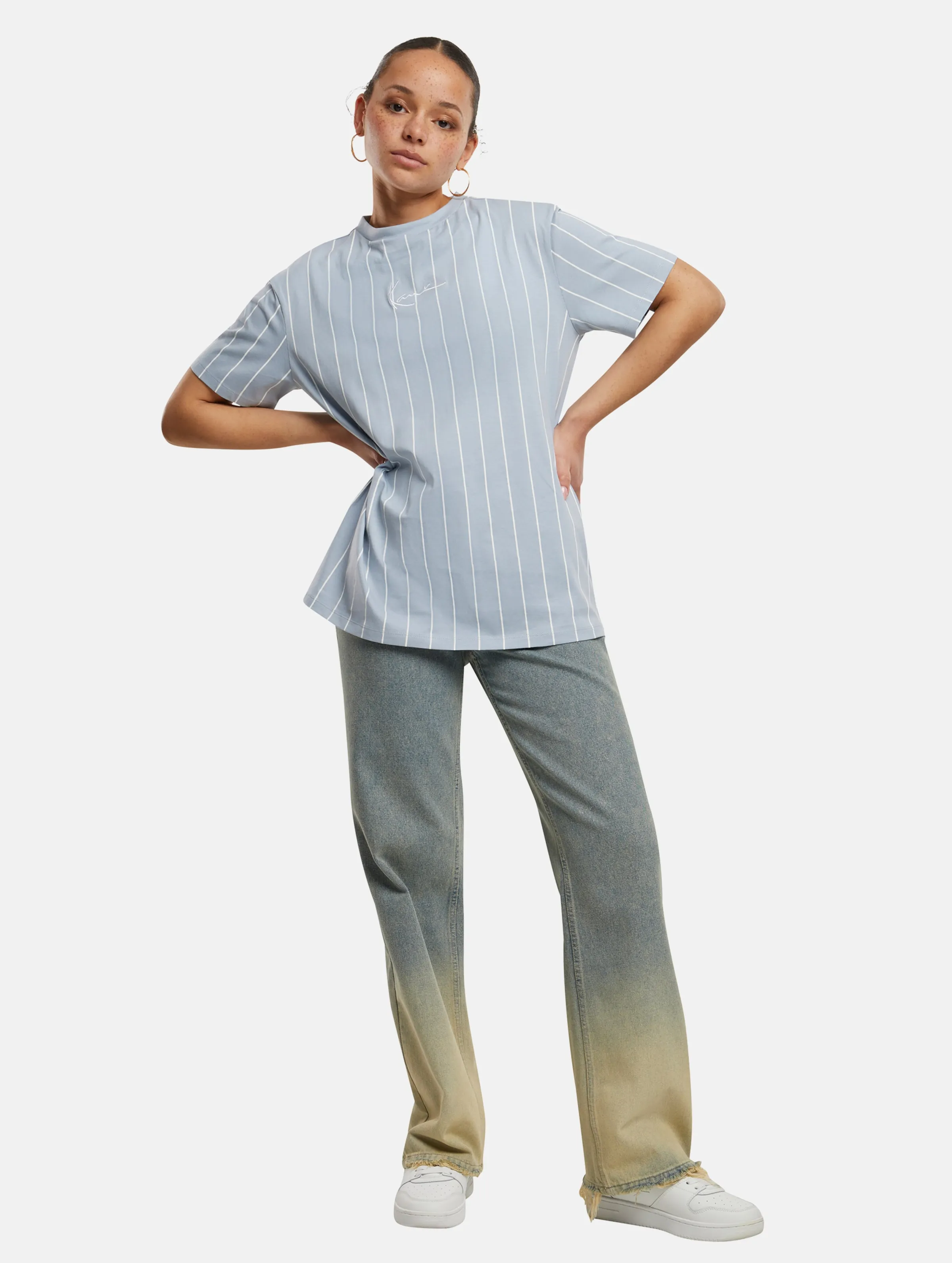 Karl Kani Small Signature Essential Pinstripe Oversized