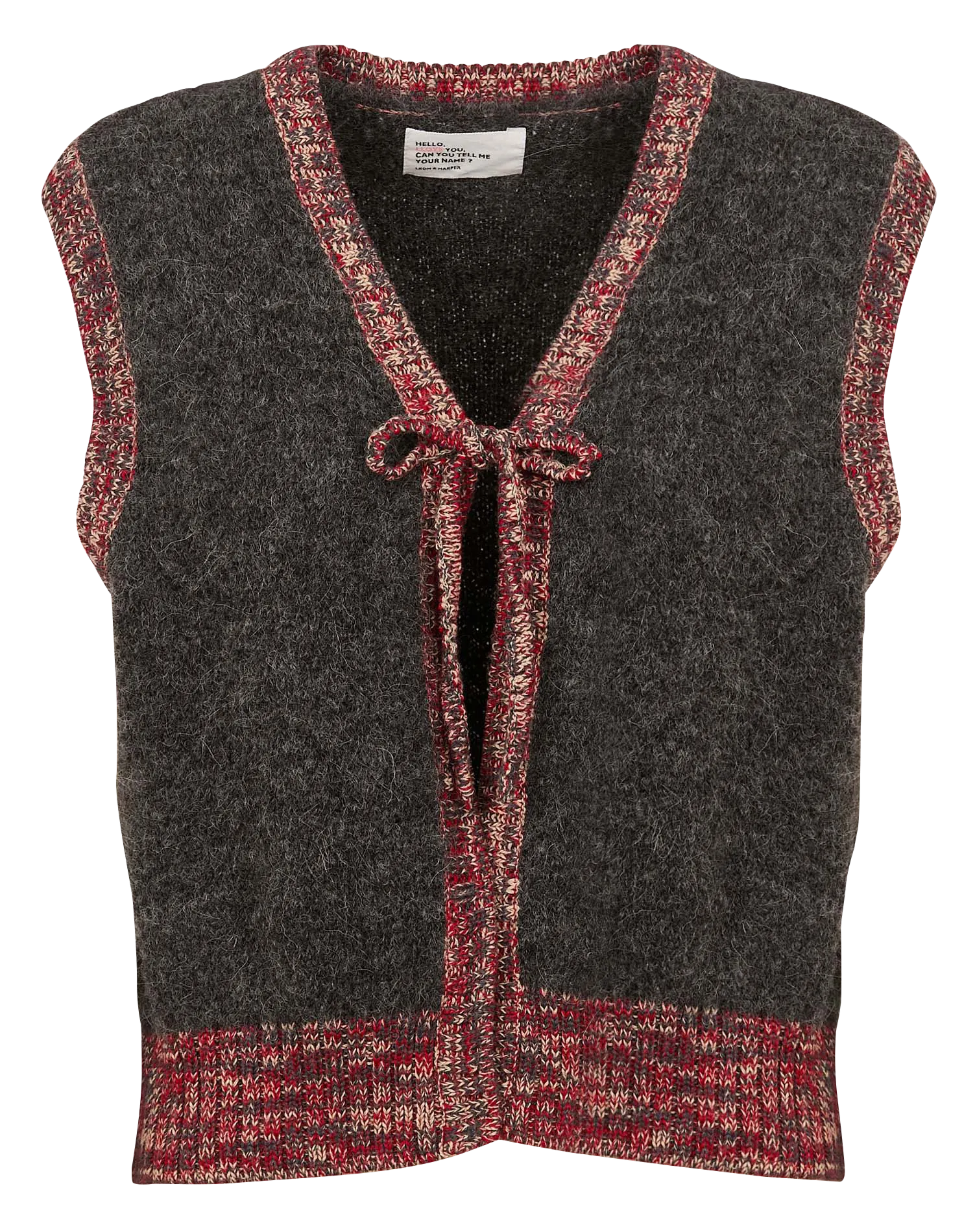 LEON & HARPER MILLY  CHALECO SIN MANGAS DE MEZCLA DE ALPACA EN GRIS