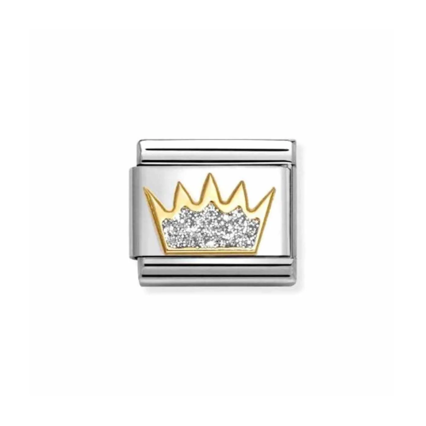 Link Nomination Acero y Oro Corona Glitter 030220 21