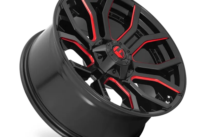 Llanta de aleación D712 Rage Gloss Black RED Tinted Clear Fuel 9.0x20 ET1 106,1 6x135;6x139,7