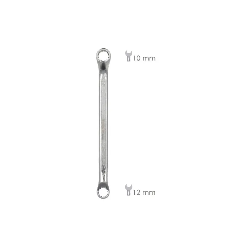 Llave Estrella Acodada Plus Acero Cromo Vanadio 12x13 DIN 838. Llave Doble Boca Acodada, Llave Fija Estrella Acodada