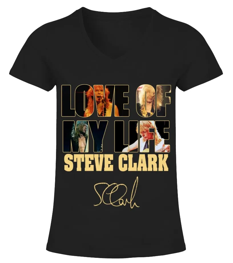 LOVE OF MY LIFE  STEVE CLARK CAMISETA CUELLO PICO MUJER