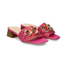 LÓPEZ Sandalias con tacón de Mujer 604 FUXIA
