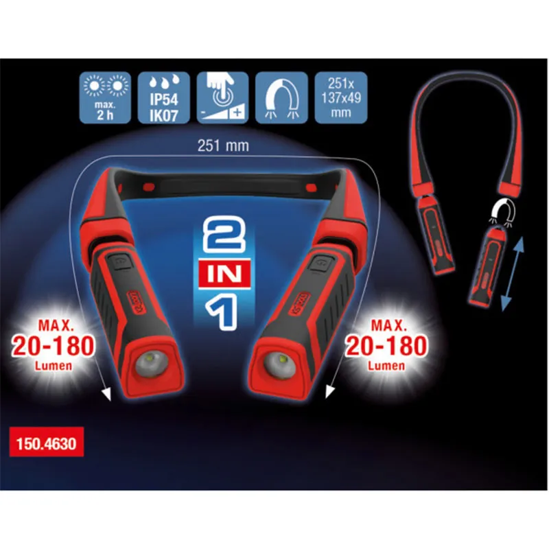 Lámpara de cuello eQi UltimateBEAM 180 lúmenes