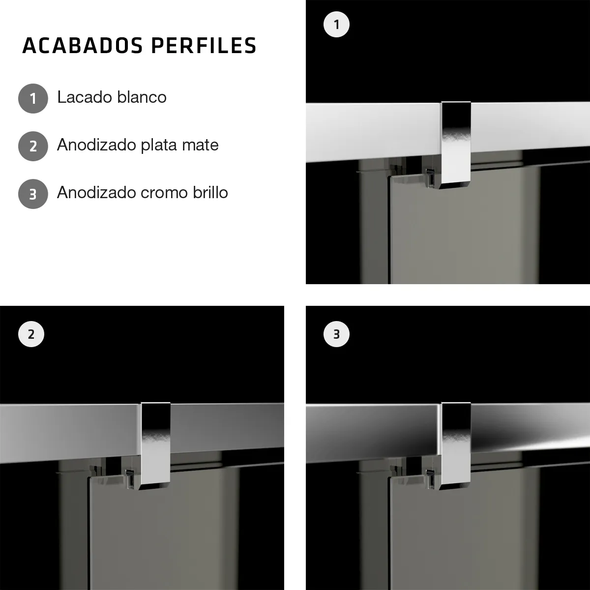 Mampara de baño Kala 4C con cristal transparente (2 puertas correderas y 2 fijos)