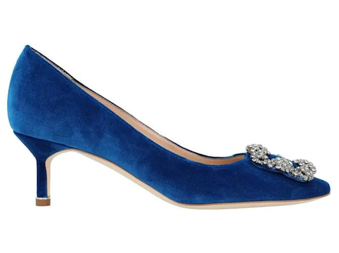 Manolo Blahnik Hangisi 050 Zapato Azul 