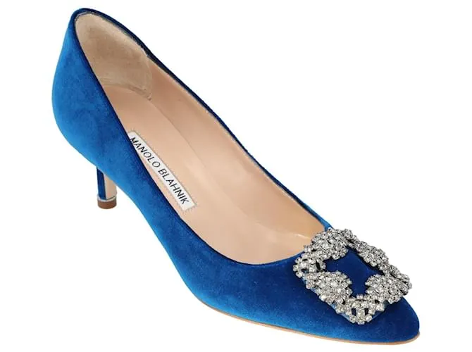 Manolo Blahnik Hangisi 050 Zapato Azul 