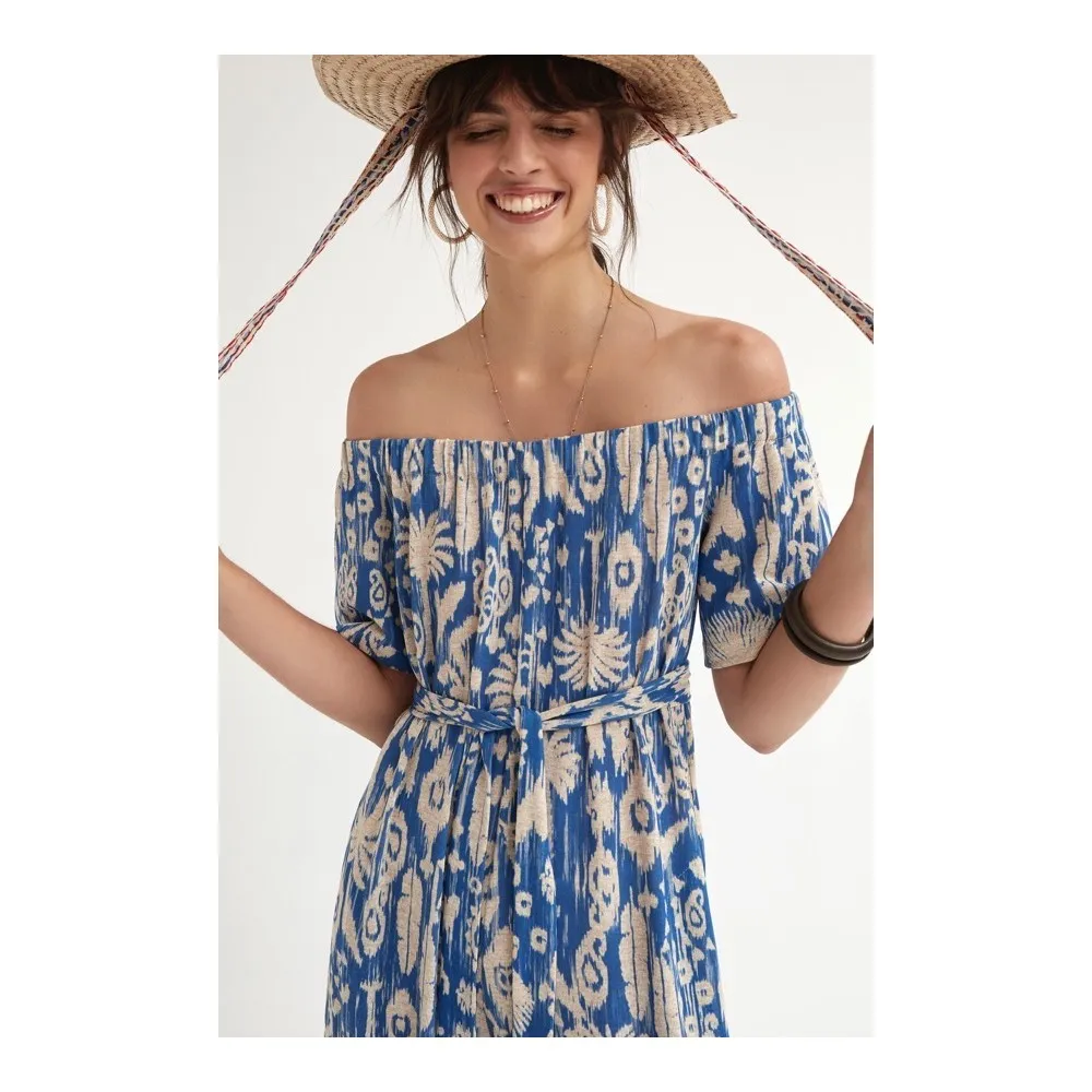 Mono OKY COKY azul y beige