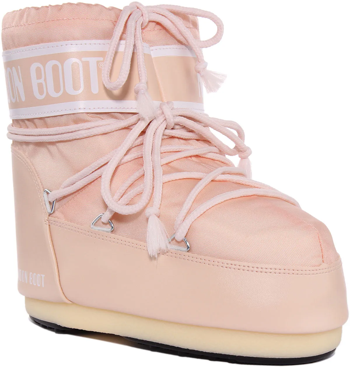 Moon Boot Classic Low Bota de nailon icono bajo para mujer en rosa