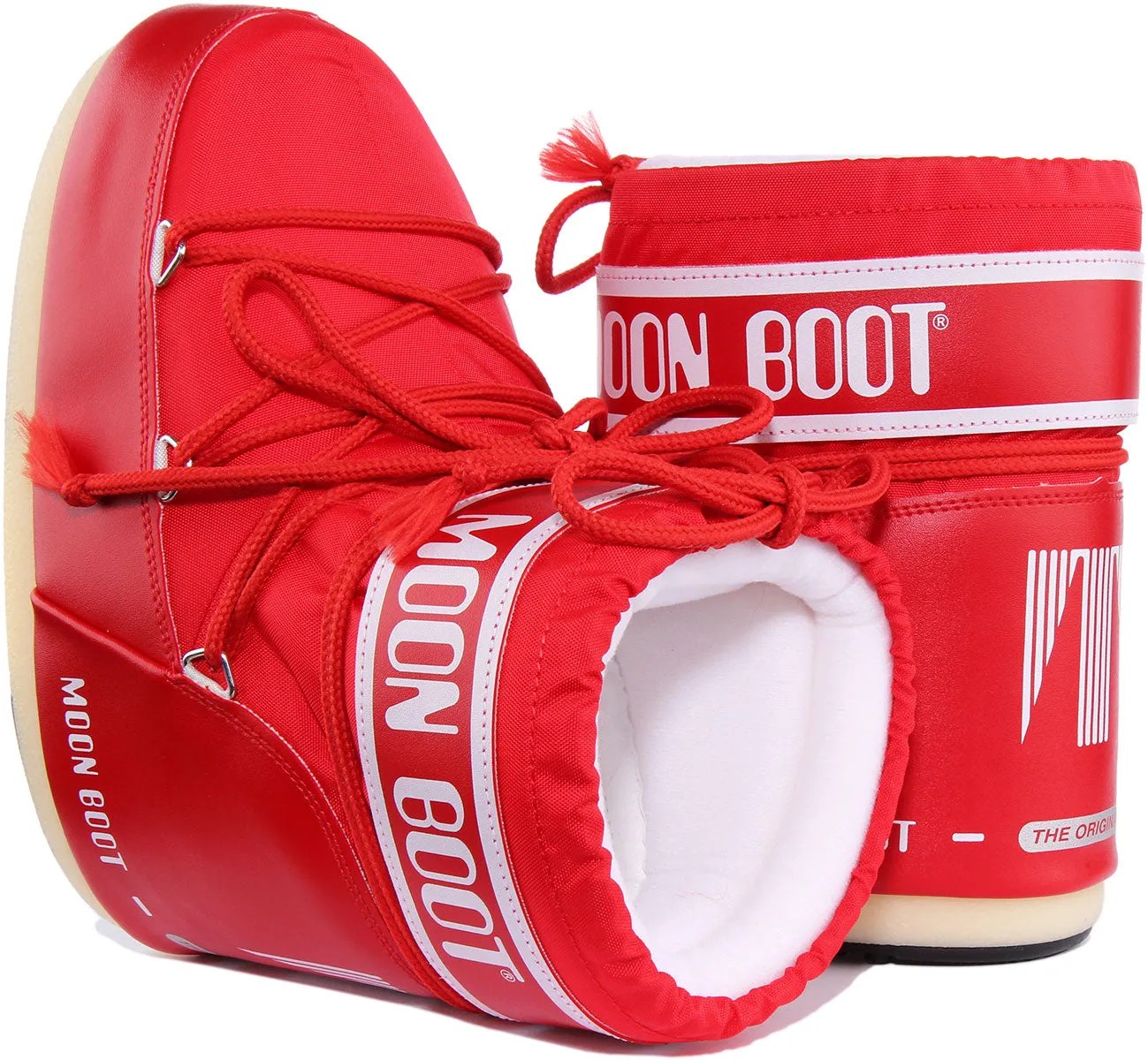 Moon Boot Classic Low Bota de nailon icono bajo para mujer en rosa