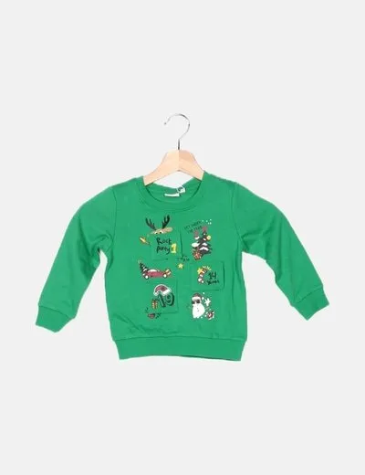 Name it Sudadera verde Navidad