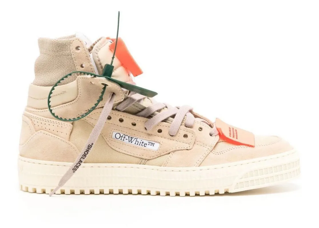 OFFWHITE 3.0 OFF COURT HIGHTOP SNEAKERS SAND SUEDE