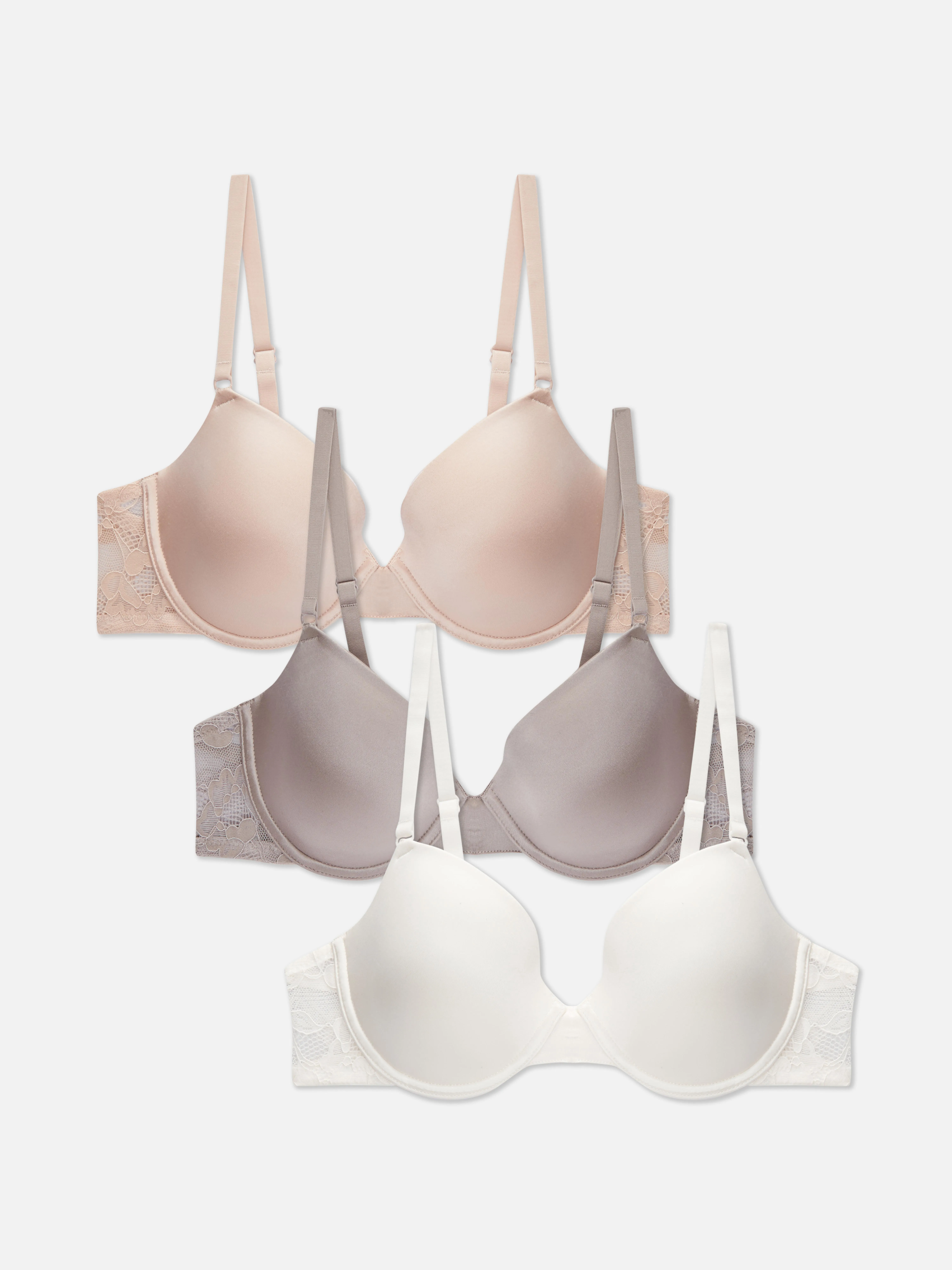 Pack de 3 pares de sujetadores invisibles con encaje