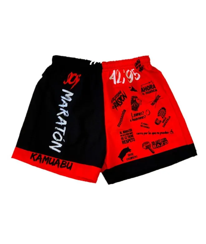 Pantalones de running Kamuabu SoyMaraton negro/rojo