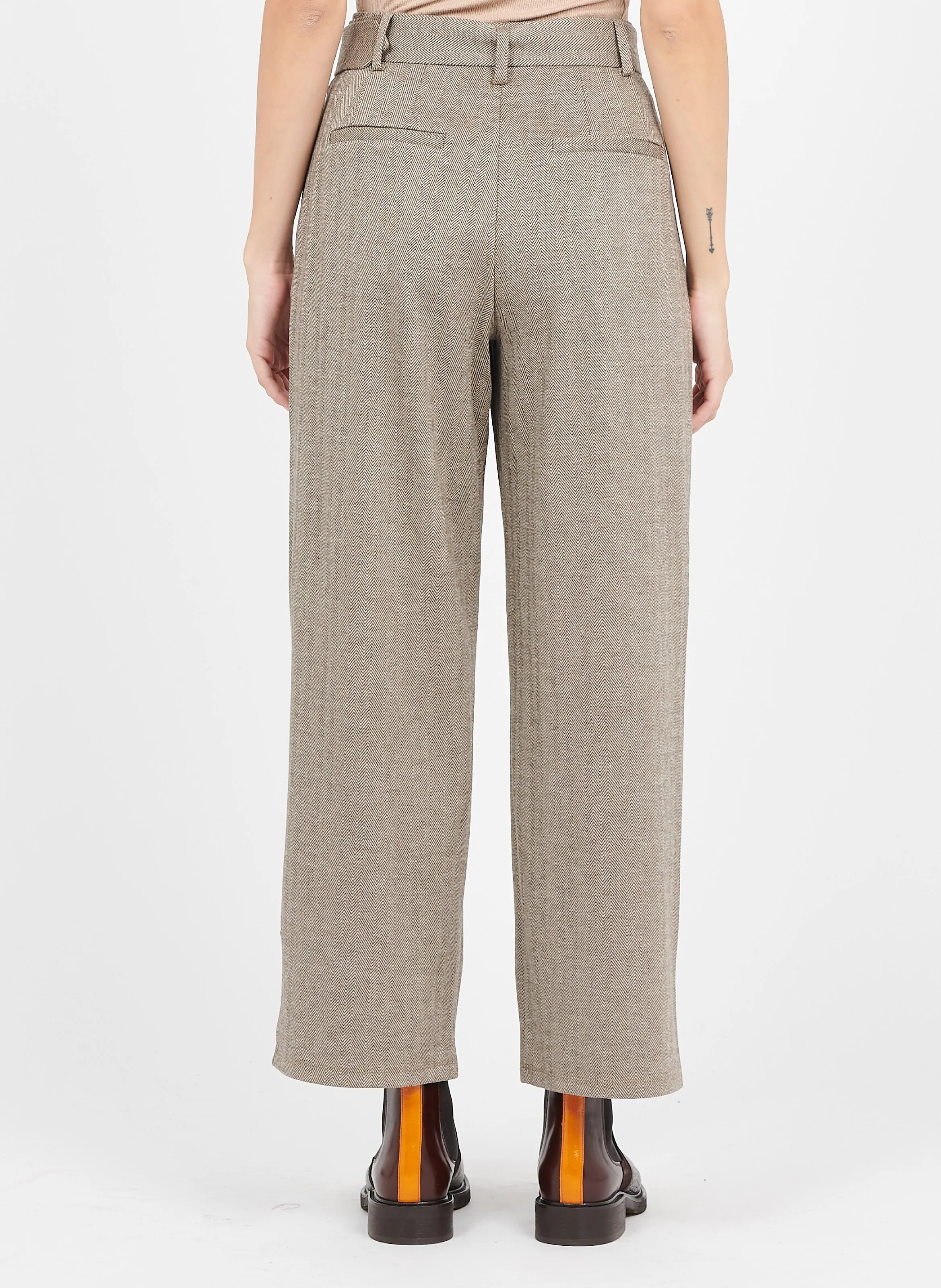 Pantalón recto en marron