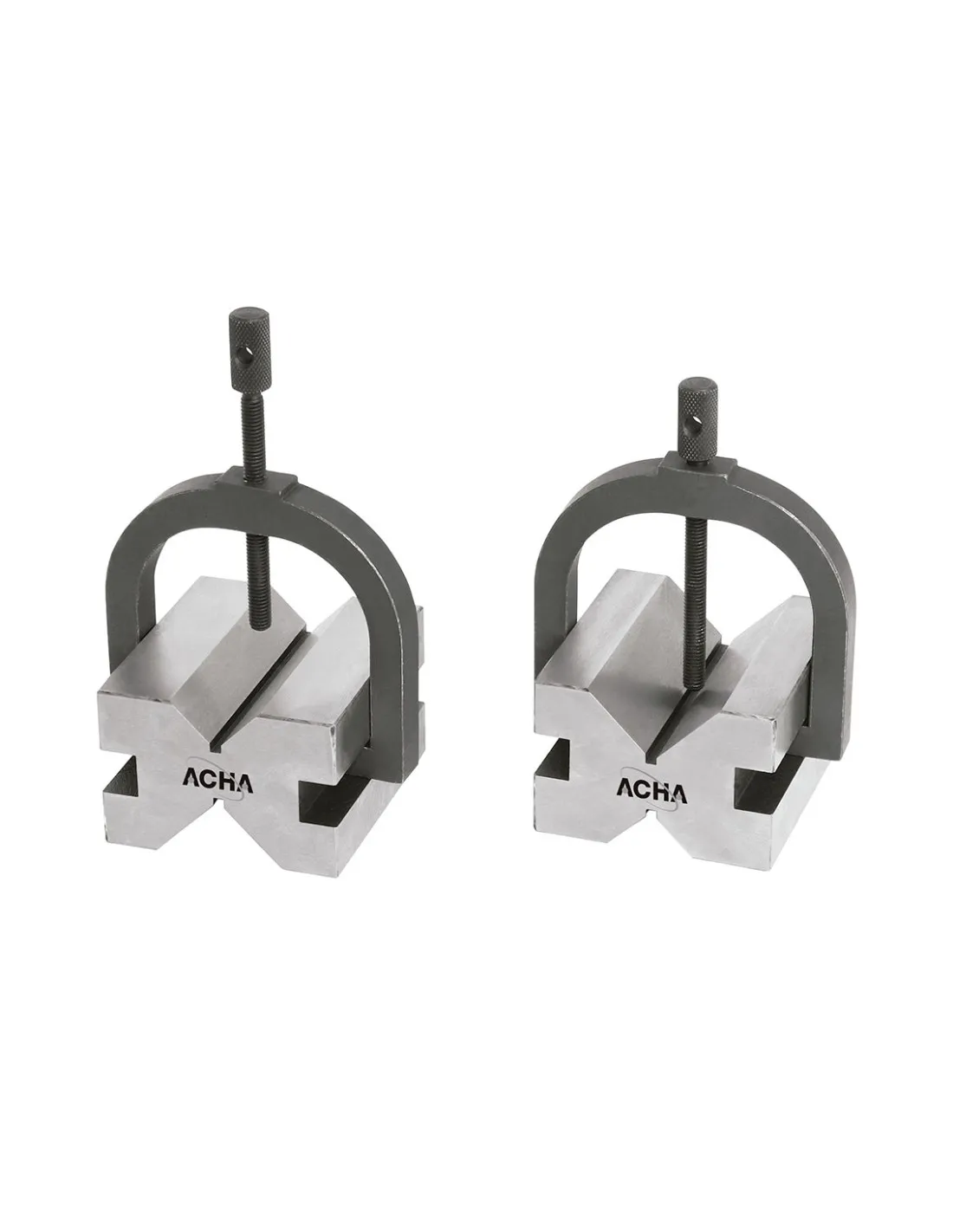 Pareja de calzos en V templados y con bridas 70 x 45 x 40mm