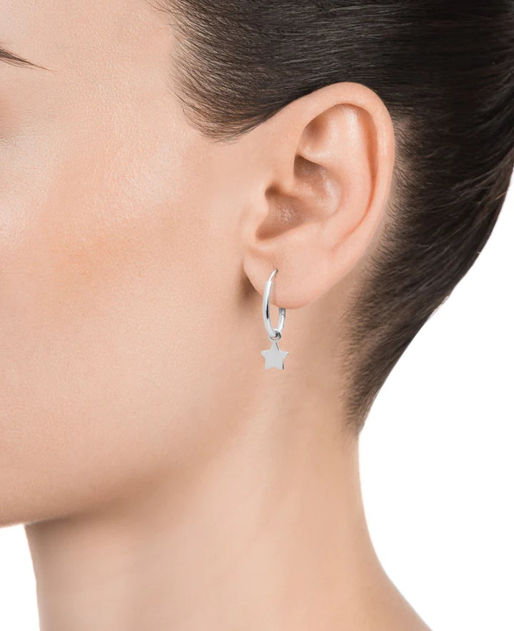 PENDIENTES TREND DE PLATA DE LEY CON CHARMS DE LUNA Y ESTRELLA EXTRAIBLES 5064E00008