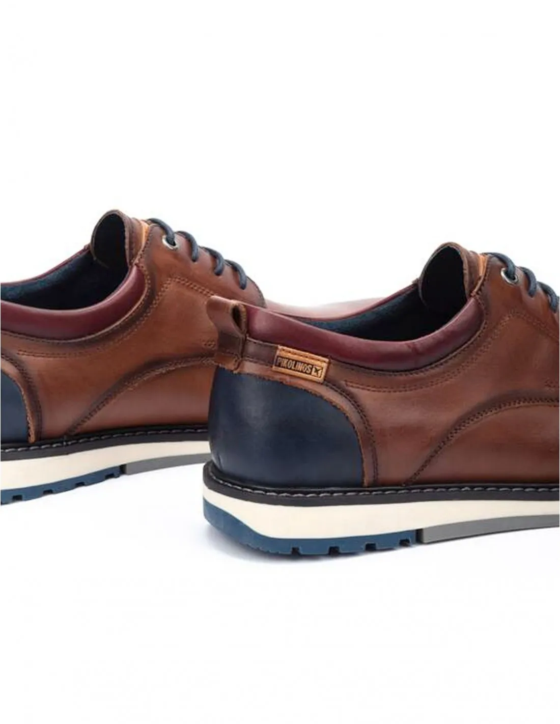 PIKOLINOS Zapatos Cordones Piel Marrón Cuero