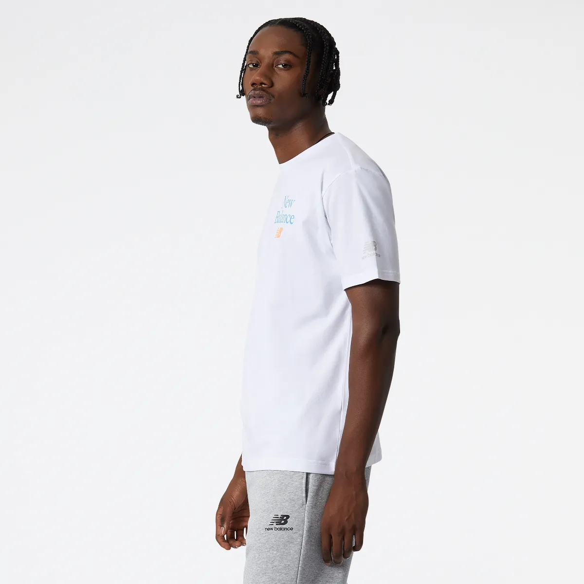 Polera Urbana Hombre New Balance Essentials Celebrate Blanco