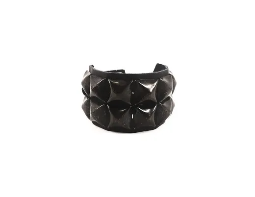 Pulsera pirámides negro 2 hileras