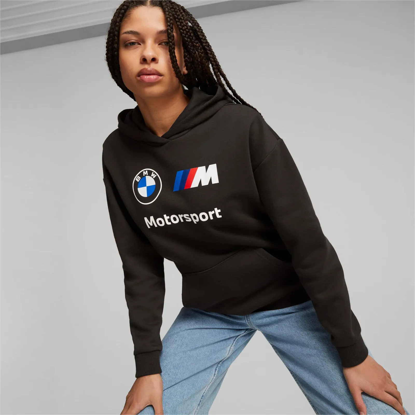 Puma BMW M Motorsport Essentials Hoodie Damen, Schwarz, Größe: L, Kleidung
