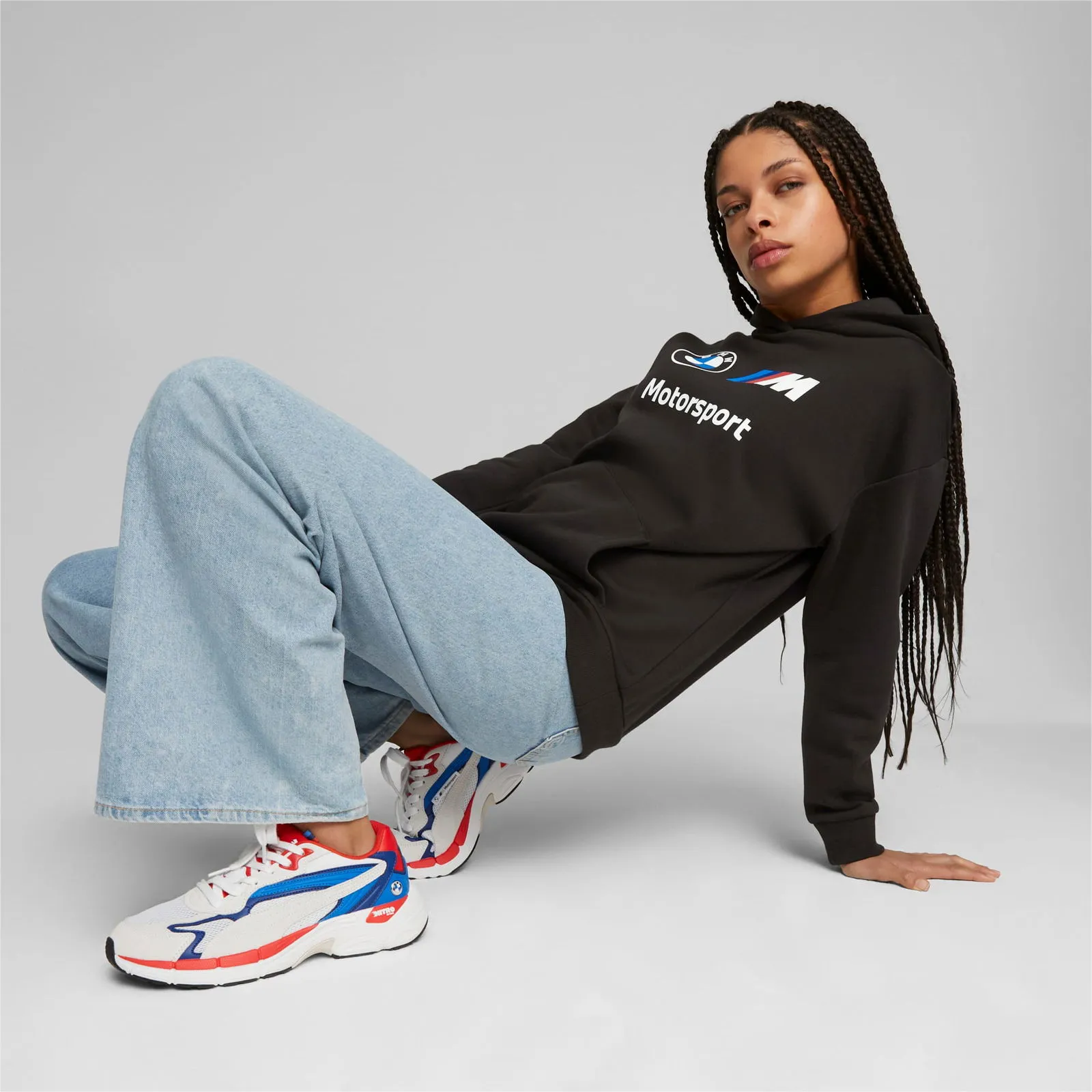 Puma BMW M Motorsport Essentials Hoodie Damen, Schwarz, Größe: L, Kleidung