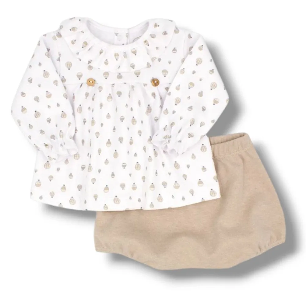RAPIFE CONJUNTO PACK PUNTO ESTAMPADO DE BEBé NIñA  5513W21 CAMEL28 CORDONETS