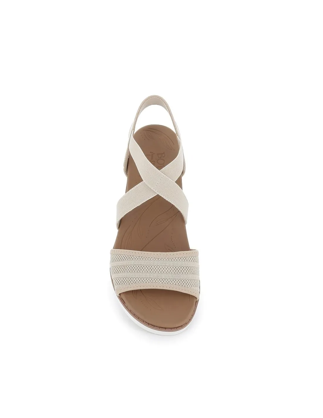 Sandalia elásticos diseño tiras cruzadas beige Skechers