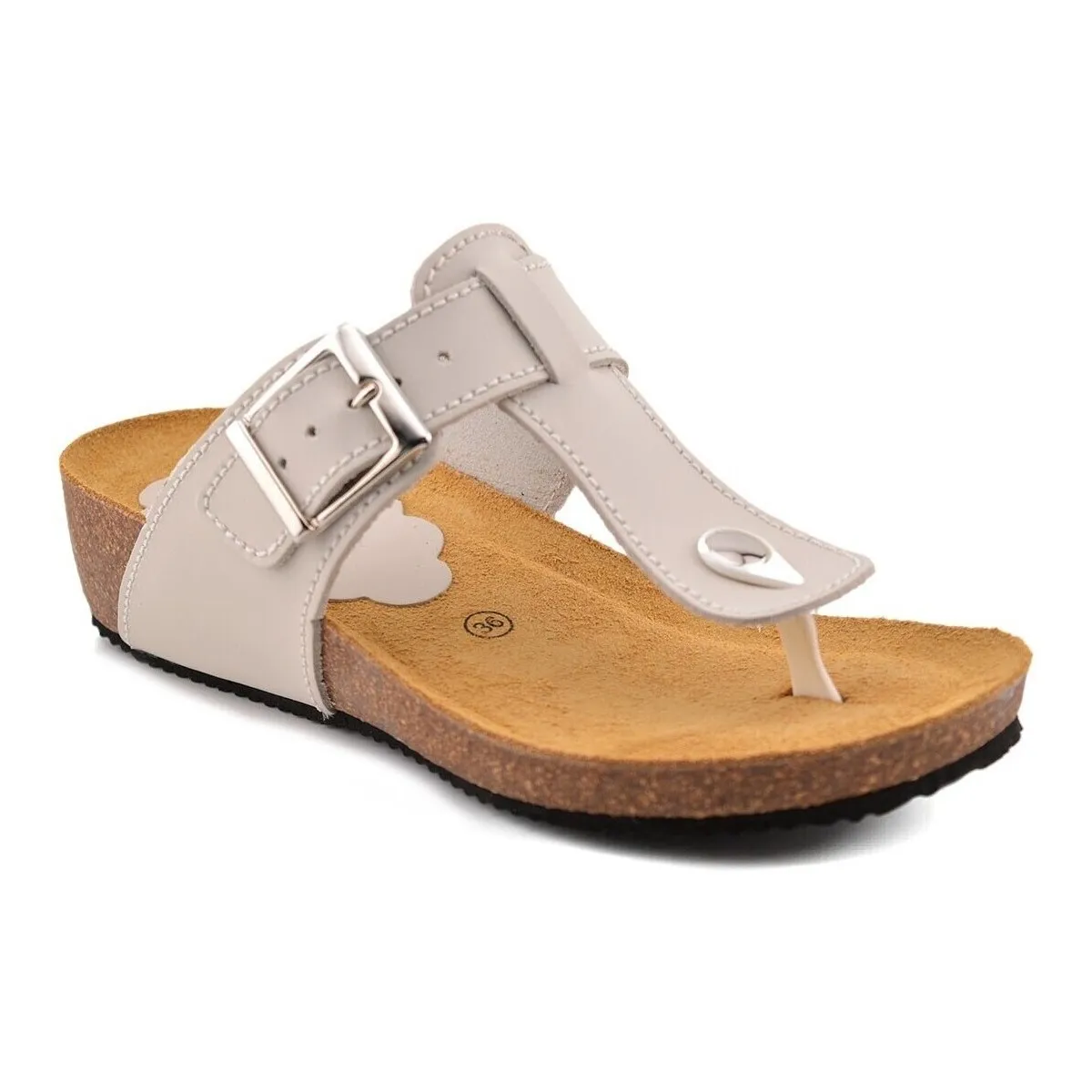 Sandalias Bio de piel beige by