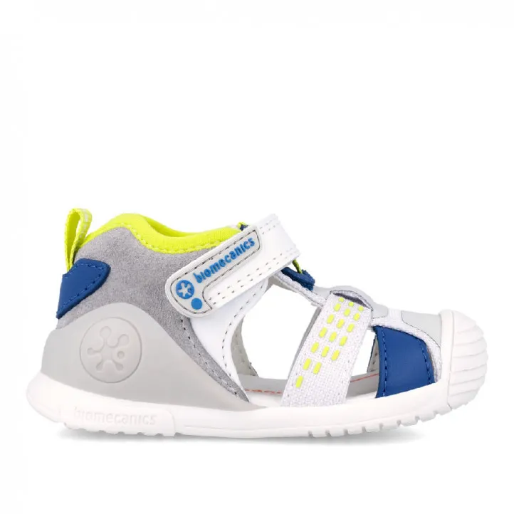SANDALIAS BIOMECANICS DE NIñO BLANCO/PISTACHO/AZUL 242155B