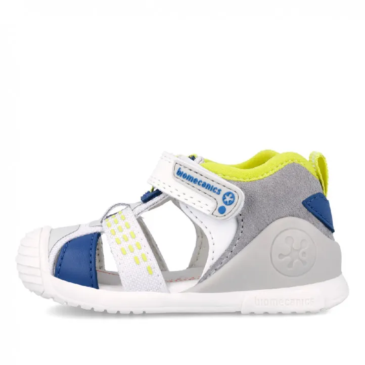 SANDALIAS BIOMECANICS DE NIñO BLANCO/PISTACHO/AZUL 242155B