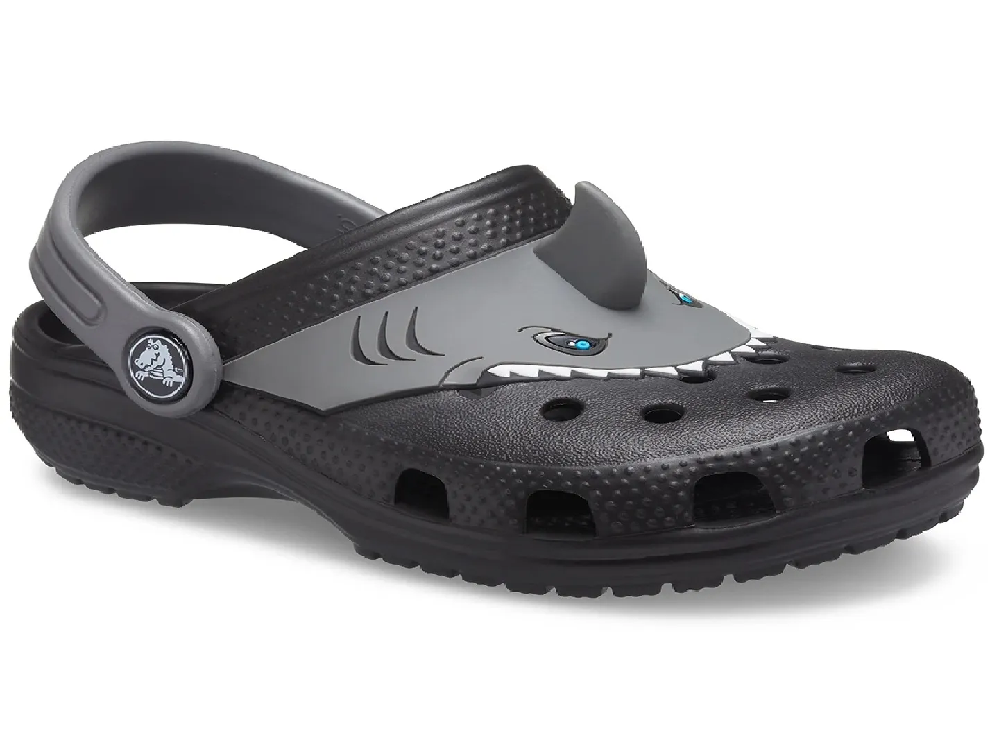 Sandalias Crocs Classic Sharkclog Negro Para Niño