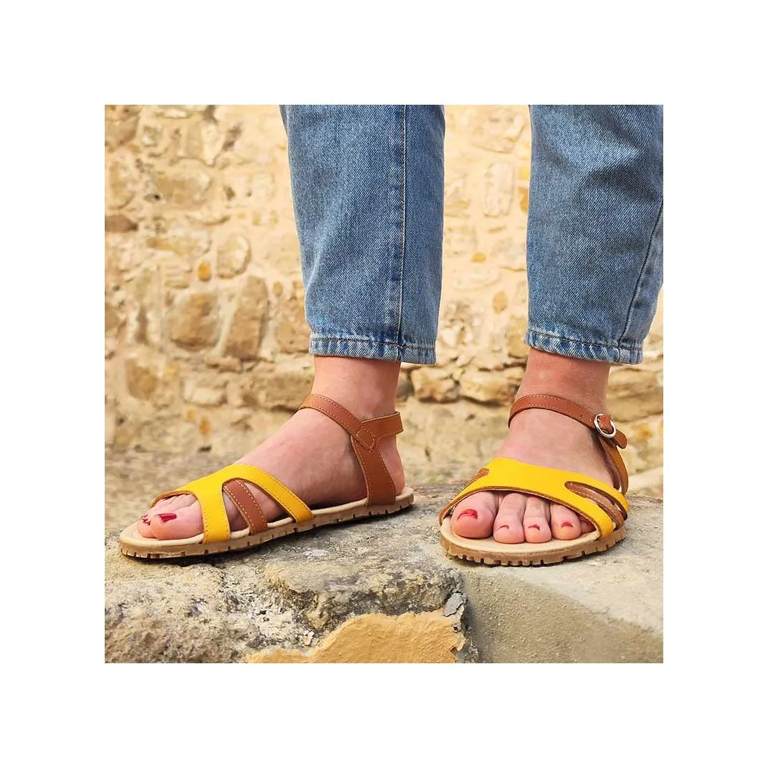 SANDALIAS ZAURI GAIA  MOSTAZA