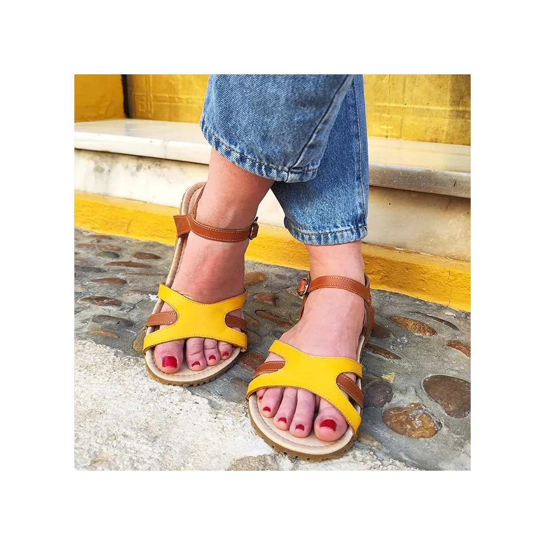 SANDALIAS ZAURI GAIA  MOSTAZA