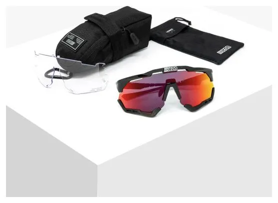 SCICON Gafas SCICON Aeroshade XL Negro Brillante / Rojo Espejo